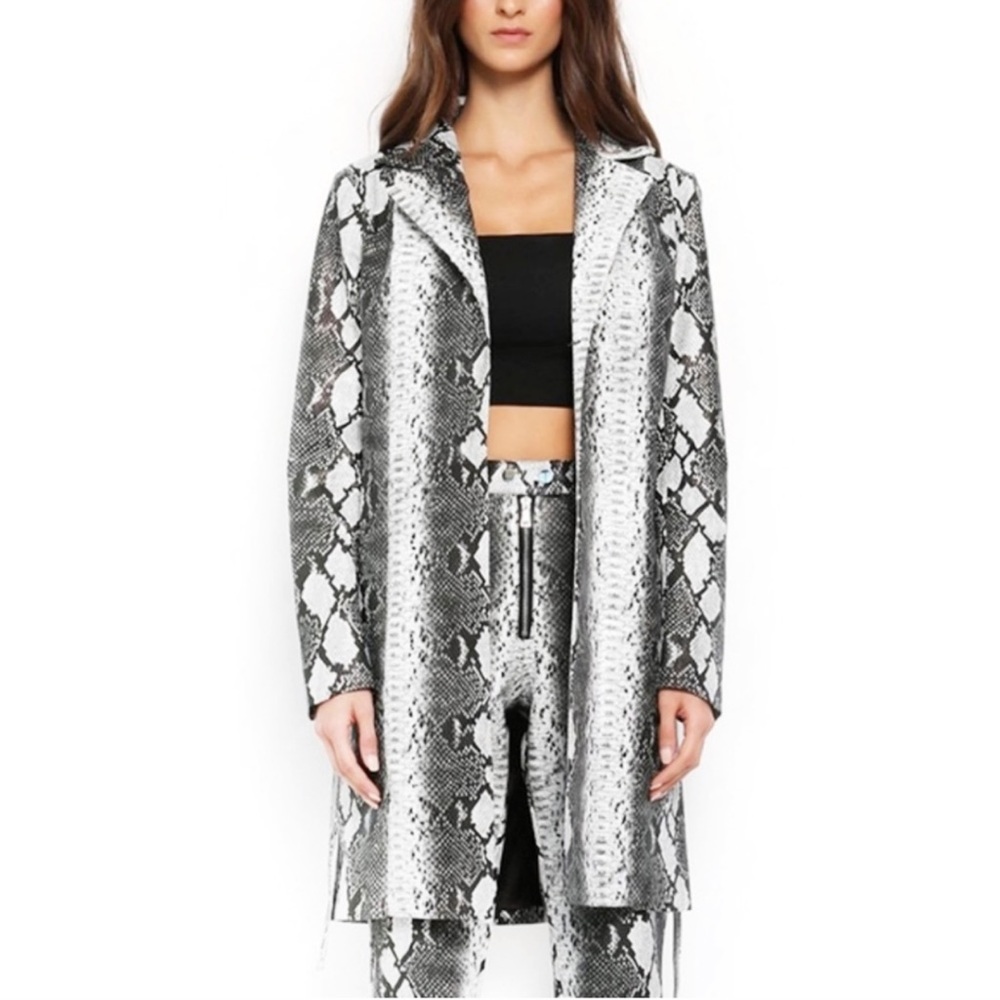 I Am Gia Snakeskin trench coat faux leather